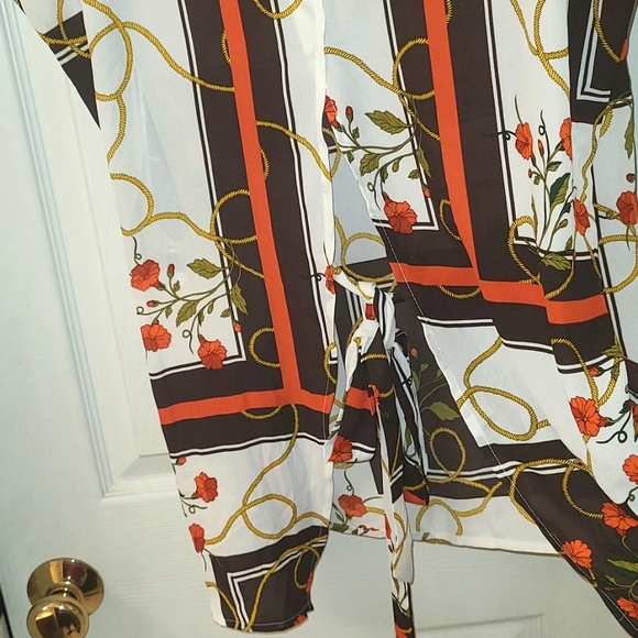 White, brown and orange top that ties in the back. - Picture 3 of 3